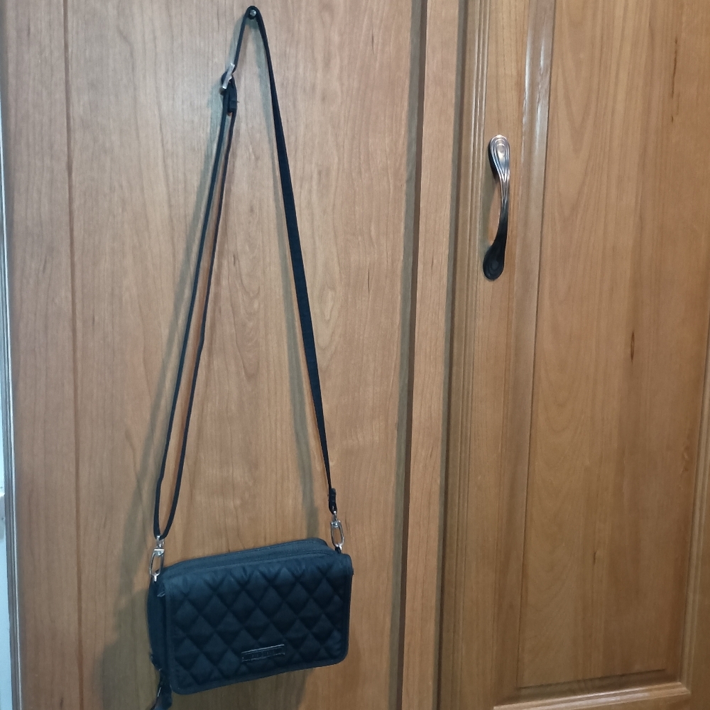 Vera Bradley Elegant Black Small Quilted Crossbody Bag